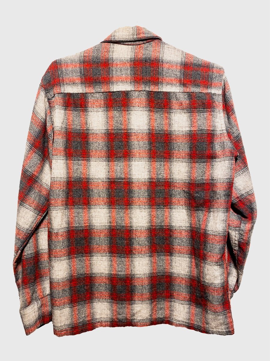 50s 60s /vintage/ビンテージ/national/wool/チェック.シャツ/開襟
