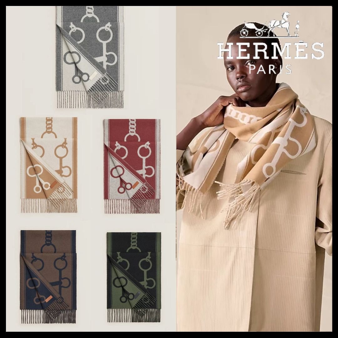 上質素材【HERMES】カシミヤマフラー《モール》 (HERMES/マフラー