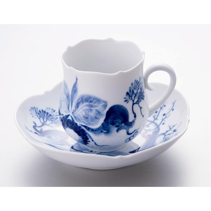 マイセン ブルーオーキッド ペアコーヒーカップ＆ソーサー 824001