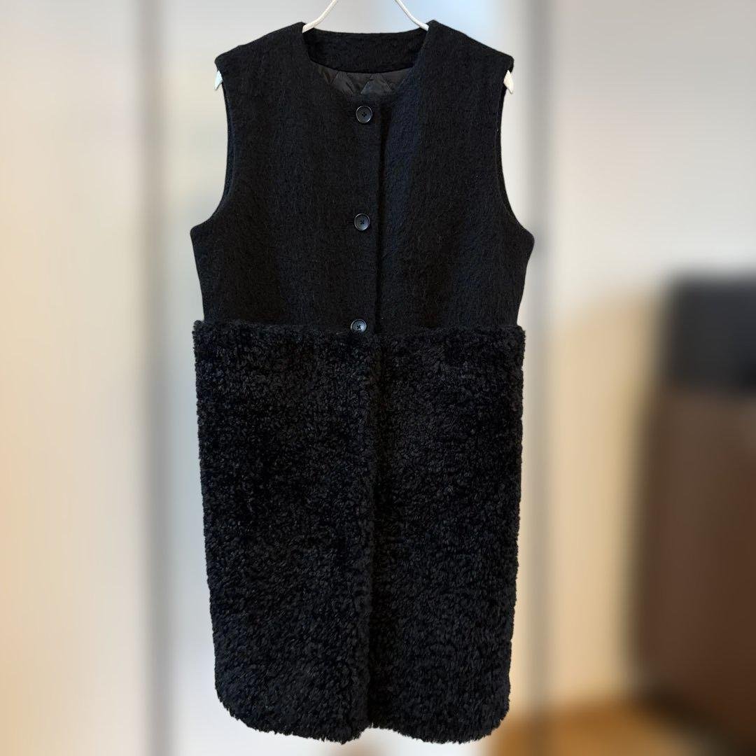 Gypsohila Wool Mohair Teddy Vest 黒freee GPKW-603 Wool Mohair Teddy Vest | gypsohila