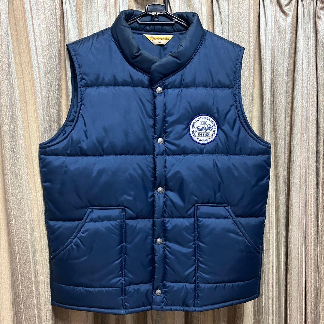 は*ね様 TENDERLOIN ネイビー ダウンベスト 42 L 希少サイズ】42 Lサイズ相当 テンダーロイン 中綿ベスト ネイビー