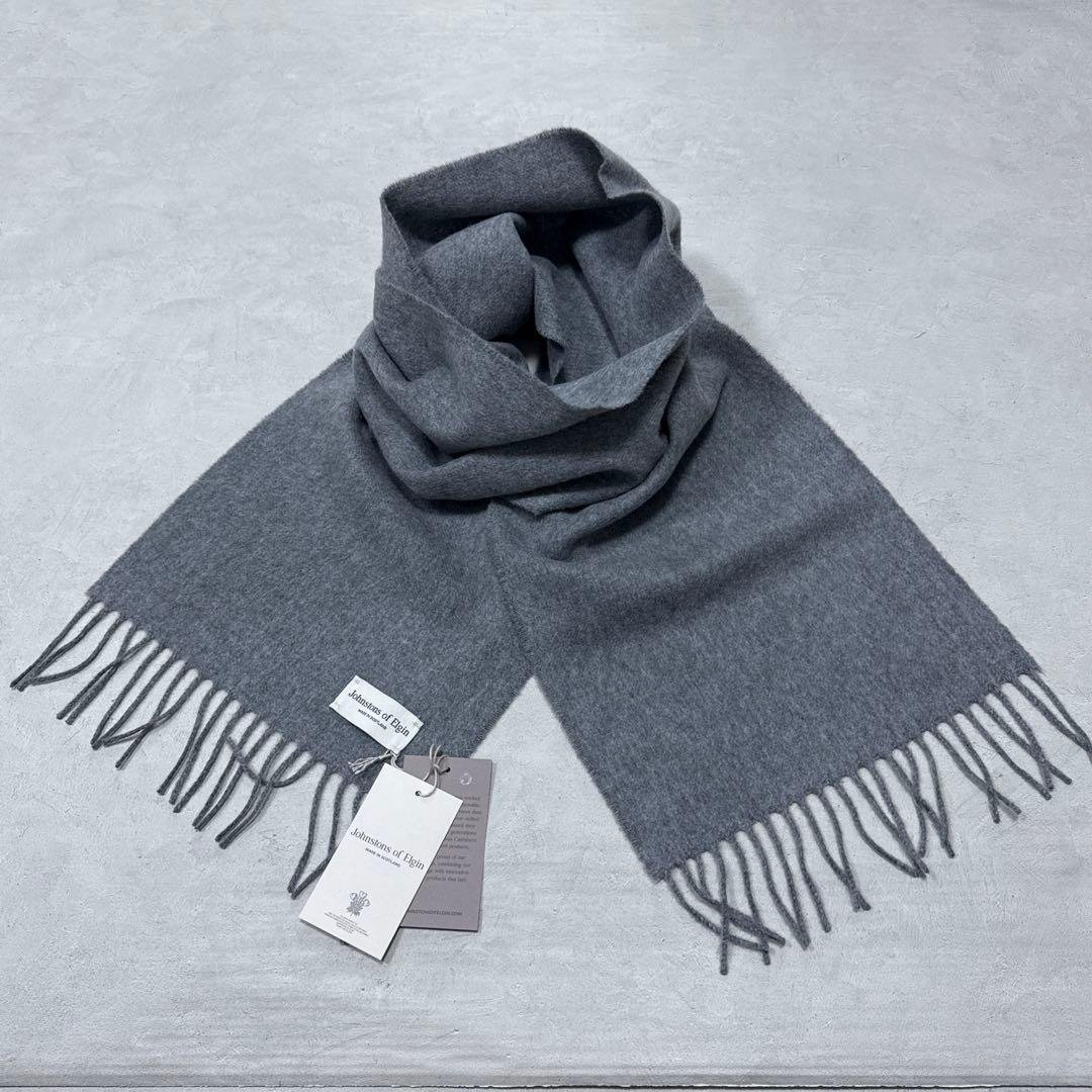 新品 ジョンストンズ カシミヤストール マフラー グラナイトグレー 新品 ジョンストンズ カシミヤ100％ マフラー ミディアムグレー