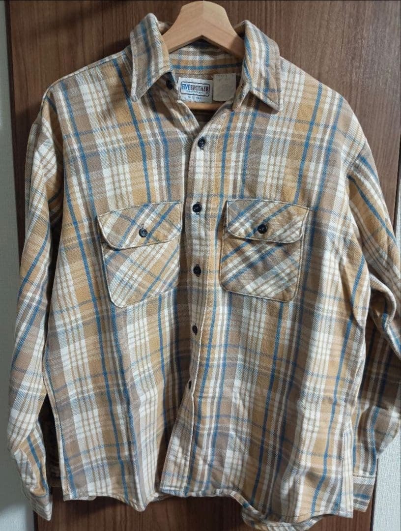 【好配色】70-80s Five Brothers flannel shirt Vintage Five Brothers Cotton Flannel SZ M – The Barn Owl Vintage Goods