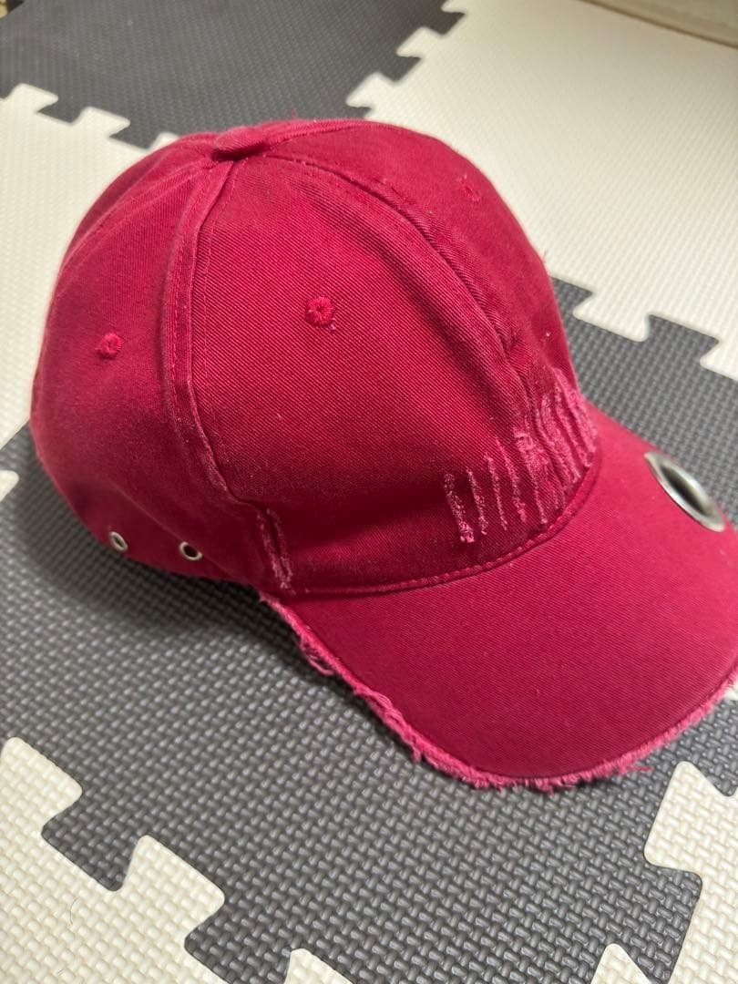 【grancy】赤キャップ 中古・古着通販】GRANCY (グランシー) アイレットデザインダメージ